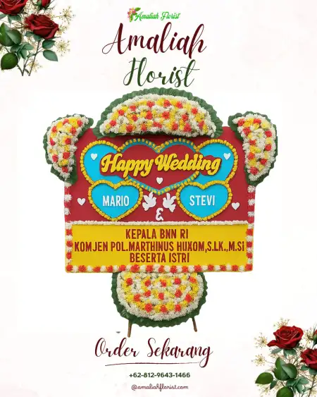 Papan Bunga Pernikahan Trawas